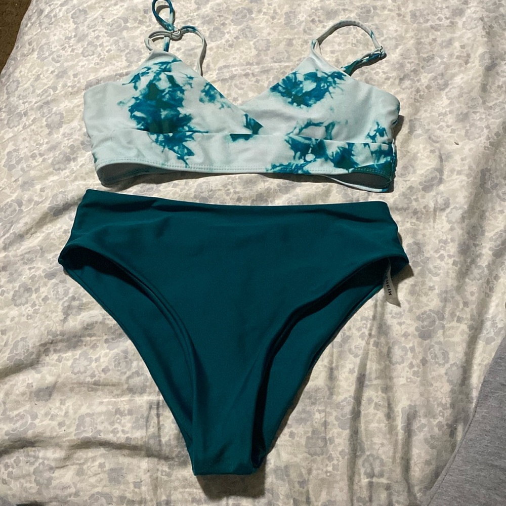 teal tie dye bikini